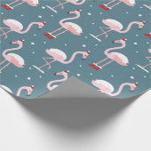 Christmas Pink Flamingo Muster Geschenkpapier (Ecke)
