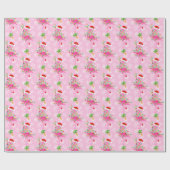 Christmas Pink Flamingo Muster Geschenkpapier (Flach)