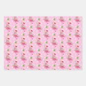 Christmas Pink Flamingo Muster Geschenkpapier Set (Vorderseite 2)