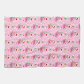 Christmas Pink Flamingo Muster Geschirrtuch (Horizontal)