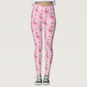 Christmas Pink Flamingo Muster Leggings (Vorderseite)