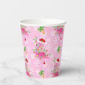 Christmas Pink Flamingo Muster Pappbecher (Rückseite)