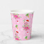 Christmas Pink Flamingo Muster Pappbecher (Rechts)