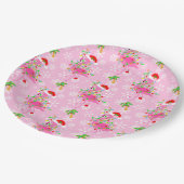 Christmas Pink Flamingo Muster Pappteller (Schrägansicht)