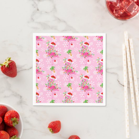 Christmas Pink Flamingo Muster Serviette (Beispiel)