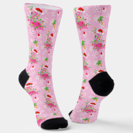 Christmas Pink Flamingo Muster Socken