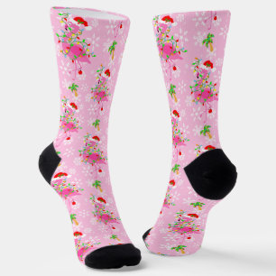 Christmas Pink Flamingo Muster Socken