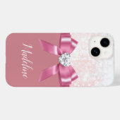 Christmas Pink Glitzer Snowflake Ribbon Diamond Case-Mate iPhone Hülle (Rückseite (Horizontal))