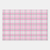 Christmas Pink Kariert Tartan Geschenkpapier Set (Vorderseite 3)