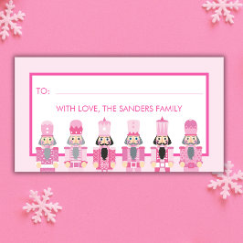 CHRISTMAS PINK NUTCRACKER GIFT STICKER ADRESSAUFKLEBER