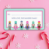 CHRISTMAS PINK NUTCRACKER GIFT STICKER ADRESSAUFKLEBER