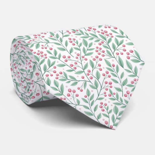 Christmas Pink Pattern Neck Tie Krawatte (Gerollt)
