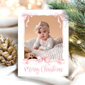 Christmas Pink Photo Feiertagspostkarte