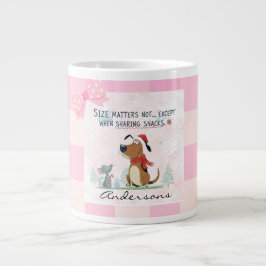 Christmas pink Plaid Cartoon illustration funny  Jumbo-Tasse