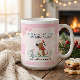 Christmas pink Plaid Cartoon illustration funny  Jumbo-Tasse