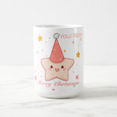 Christmas Pink Star Hat Kaffeetasse (Mittel)