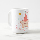 Christmas Pink Star Hat Kaffeetasse (Vorderseite Links)