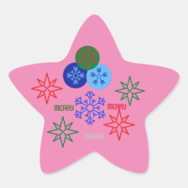 Christmas Pink Star Stern-Aufkleber