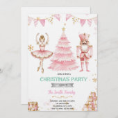 Christmas pink sugar plum nutcracker Invitation Einladung (Vorne/Hinten)