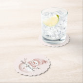 Christmas Pink White Snowman Untersetzer (Vor Ort)