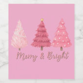 Christmas pink wine bottle label weinetikett (Einzelnes Label)