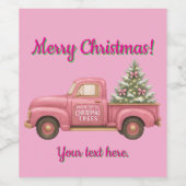 Christmas Pink Wine bottle Label Weinetikett (Einzelnes Label)
