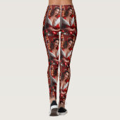 Christmas Pinup Santa Claus Lady Pattern Leggings (Rückseite)
