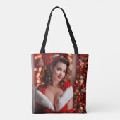 Christmas Pinup Santa Claus Lady Tasche (Rückseite)