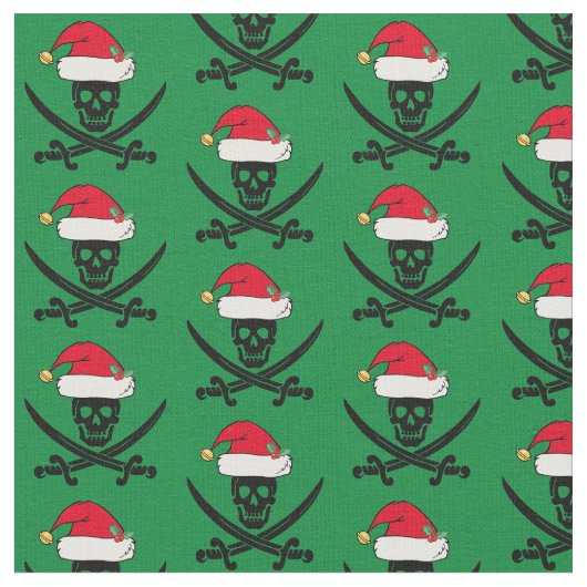 Christmas Pirate Skull Stoff (Nahaufnahme)