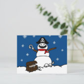 Christmas Pirate Snowman Feiertagspostkarte (Stehend Vorderseite)