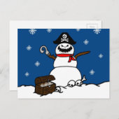Christmas Pirate Snowman Feiertagspostkarte (Vorne/Hinten)
