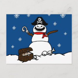 Christmas Pirate Snowman Feiertagspostkarte