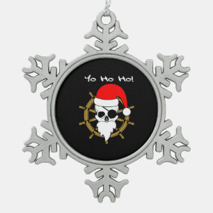 Christmas Pirates T Shirt Schneeflocken Zinn-Ornament