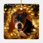 Christmas Pit Bull Keramikornament (Rückseite)