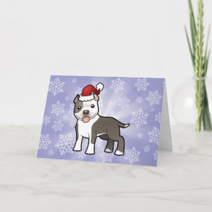 Christmas Pitbull / American Staffordshire Terrier Feiertagskarte