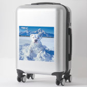 Christmas Pitbull Dog Snowman Aufkleber (Koffer)