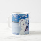 Christmas Pitbull Dog Snowman Kaffeetasse (Vorderseite Links)