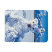 Christmas Pitbull Dog Snowman Magnet (Horizontal)