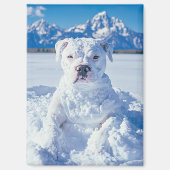 Christmas Pitbull Dog Snowman Magnet (Vorderseite)