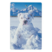 Christmas Pitbull Dog Snowman Mini Klemmbrett (Rückseite)