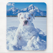 Christmas Pitbull Dog Snowman Mousepad (Vorne)