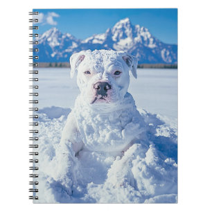 Christmas Pitbull Dog Snowman Notizblock