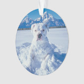 Christmas Pitbull Dog Snowman Ornament (Vorderseite)