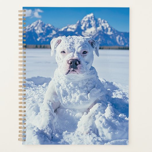 Christmas Pitbull Dog Snowman Planer (Vorderseite)