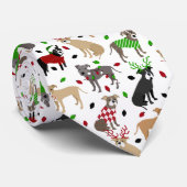 Christmas Pitbull Hogs Neck Tie Krawatte (Gerollt)