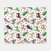 Christmas Pitbull Hunde Fleece Blanket (Vorderseite (Horizontal))