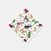 Christmas Pitbull Hunde Napkins Serviette (Ecke)