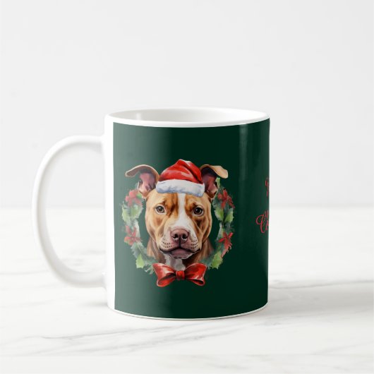 Christmas Pitbull Kaffeetasse (Links)