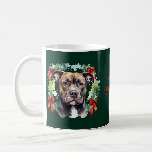 Christmas Pitbull Kaffeetasse (Links)