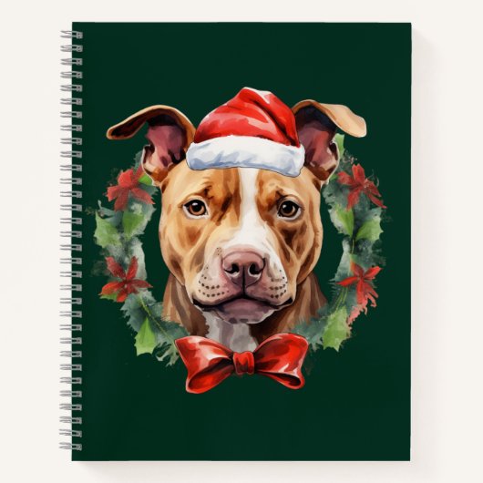 Christmas Pitbull Notizblock (Vorderseite)